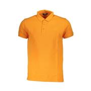 Orange Bomuld Polo Shirt Broderet Logo