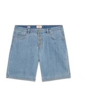 Stone Bleached Denim Shorts Regular-Fit