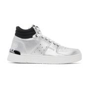 Sølv Patentlæder High Top Sneakers