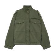 Audrey Jakke Army Grøn Oversize Stil