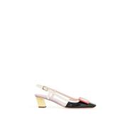 Farveblok Patentlæder Slingback Pumps