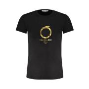 Sort T-shirt med Logo Print