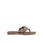 Flad sandal med multicolor detaljer