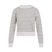 Stribet Bomuldspullover Sweater