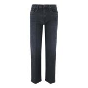 Stretch Cotton High Waist Jeans Sort