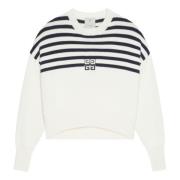 Stribet Bicolor Sweater med 4G Patch