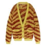 Multifarvet V-hals Sweater med Lommer