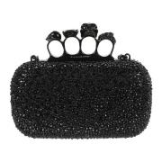 Sort Skull Clutch Taske