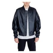 Faux Leather Bomber Jakke Mænd