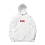 Begrænset udgave Box Logo Hættetrøje Hvid