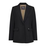 Elegant Sort Blazer med V-Hals