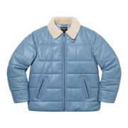 Shearling Krave Læder Puffy Jakke