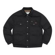 Canvas Down Trucker Jacket Black