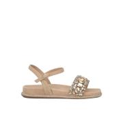 Perlede Flad Sandal med Strass