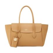 Logo Tote Taske i Beige