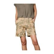 Curvie Blomstret Chino Bermuda Shorts