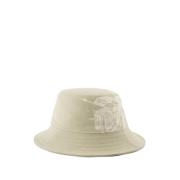 Beige Twill Bucket Hat - Syntetisk