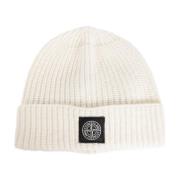 Ribstrikket Uld Beanie Hat