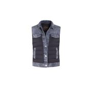 Marmoreret Denim Quiltet Dunvest