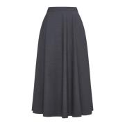 Midi Full Skirt i Mørkegrå