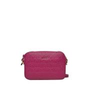 Rosa Læder Crossbody Taske