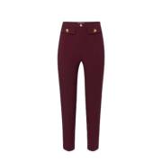 Bordeaux Slim Fit Ankelbukser med Klapperlommer