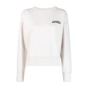 Logo Print Jersey Sweater Beige