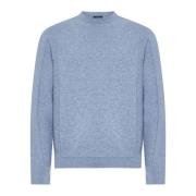 Lysblå Uld Cashmere Crew Neck Sweater