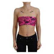 Pink Avis Printet Crop Top