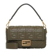 Avocado-tone Quilted Baguette Taske