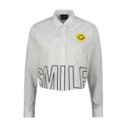 Hvid Skjorte med Smiley Logo