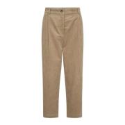 Corduroy Front Fold Bukser Tannin