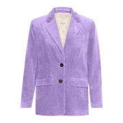 Chalk Violet Blazer med Klassiske Detaljer