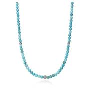 Beaded Necklace with Turquoise and Silver