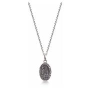 Mens Silver Necklace with Lady Of Fatima Amulet