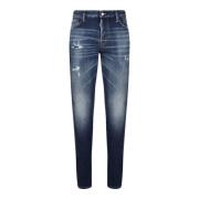 Blå Skinny Distressed Jeans