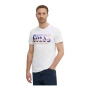 T-shirt med broderet logo - Hvid Slim Fit