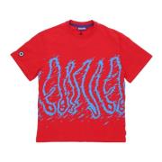 Rød Herre Tee med Octopus Logo