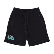 Sort Sweatpant Shorts Elastisk Talje