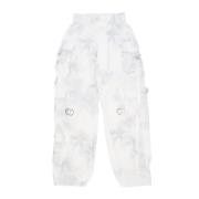 Satin Cargo Pant White