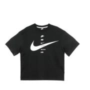 Sort/Hvid Swoosh Top T-shirt