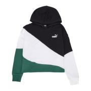 Power Cat Cropped Hoodie Sort