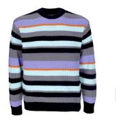 Stribet Crew Sweater Pewter Multi