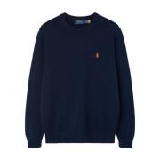 Blå Broderet Logo Sweater