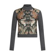 Grøn Blomstret Paisley Sweater