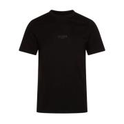 Slim Fit Logo Relief T-Shirt - Sort