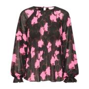 Feminin Bluse med Cut Out Flower