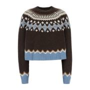 Vinter Broderet Uld Sweater