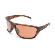 Brune Tortoiseshell Pilot Solbriller Røde Linser