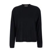 Sort Crewneck Uld Sweater